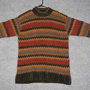 Jones New York Sport Hand Knit Sweater Womens M Multicolor Wool Mohair Striped